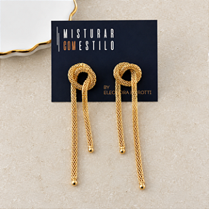 Brinco Nó Corrente Tela - G - Afeto