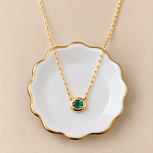 Colar Solitário Oval Caixa - Paraiba Verde - Afeto