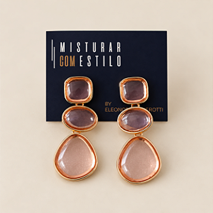 Brinco Mila - Rosa Semitransparente - Andes