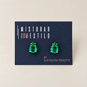 Brinco Solitário Gota - Paraíba Verde - Afeto