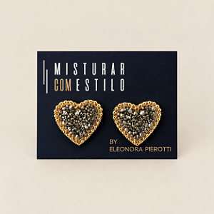 Brinco Coração Pirita - Dourado - Afeto