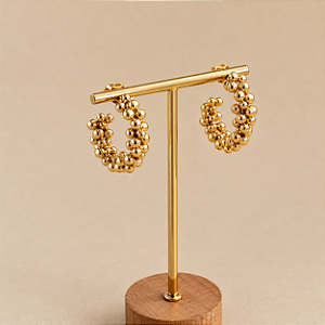 Argola Orla Pipoca - G - Dourado