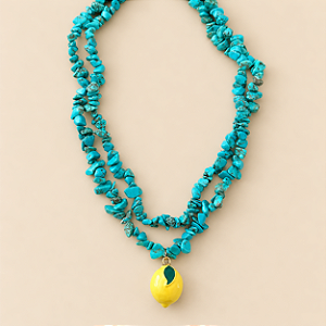 Colar Cascalho com Limão-Siciliano - Boho