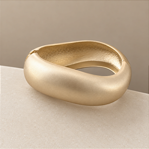 Bracelete Orgânico Fino - Fosco - Dourado