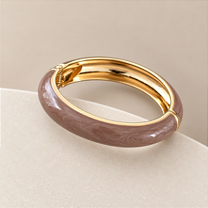 Bracelete Orla Esmaltado - Bege Cintilante