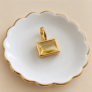 Pingente Cristal Retangular - Citrino - Click