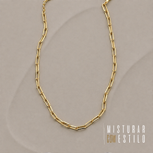 Colar de Corrente Retangular - Curto