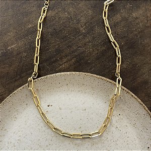Colar de Corrente Retangular - Curto