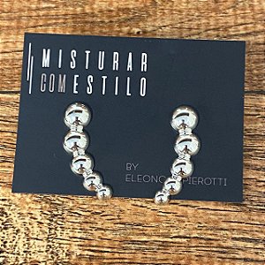 Ear Cuff de Bolas Prateado