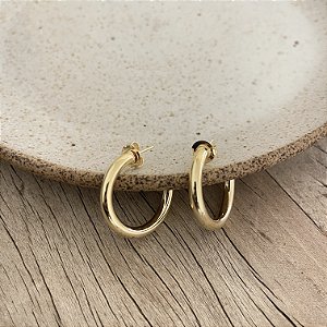 Argola Lisa Fina - Dourada - M