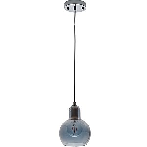 Luminária Pendente Metal e Vidro Lasi E27 Fume 110v/220v