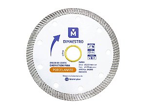 Disco de Corte Porcelanato Diamantado Turbo 110 mm x 20mm