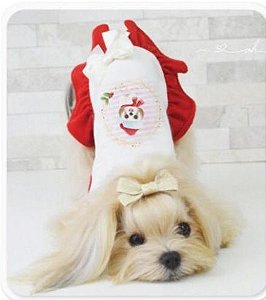 Vestidinho dog Natal