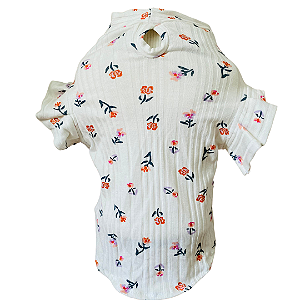 Camiseta flores com manguinha Fluflu