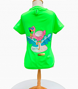 Camiseta UV Dog Flamingo Neon