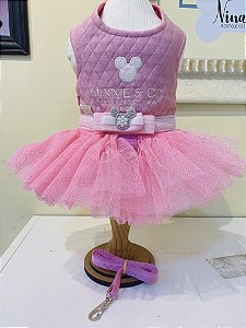 Vestido Peitoral Mouse Rosa Luxo