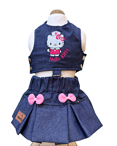 Conjunto Saia e Cropped Hello