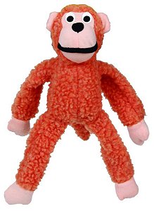 Pelúcia Macaco para Pet Médio Laranja
