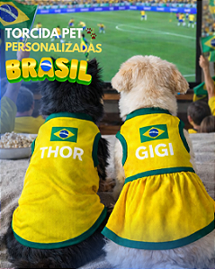 Camiseta do Brasil para PET com ou sem Personilização