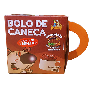 BOLO DE CANECA SABOR CHOCOLATE DE ALFARROBA PARA CÃES PESO