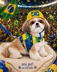 Peitoral Copa para Pet - Torcida Brasil
