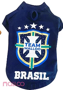 T-SHIRT PET BRASIL BRASÃO AZUL