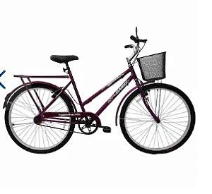 Bicicleta Aro 26 Cairu Personal Genova Freio V-Brake com Cestinha - Roxo/vermelho