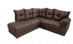 ESTOFADO GAZIN CANTO CHICAGO 3X2 LUG. TIPO:APENAS UMA COLORACAO COR:SUEDE LISO MARROM
