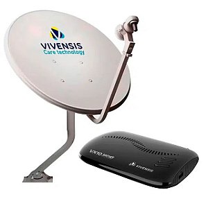 KIT ANTENAE RECEPETOR  VIVENSIS 75CM MONOPONTO BANDA KU CHAPA 188