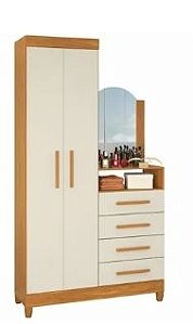 Roupeiro Comoda Albatroz Capri 2 pts 4 gvs 9732.176 CARVALHO GRIFE/OFF WHITE