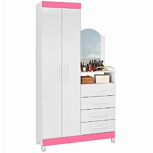 Roupeiro Comoda Albatroz Capri 2 pts 4 gvs 9732.67 BRANCO/AZUL-ROSA-BRANCO-PRETO