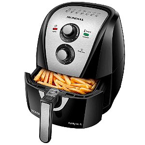 FRITADEIRA AIR FRYER MONDIAL 1500W 4L AFN-40 4012-01 PRETO/INOX 110 VOLTS