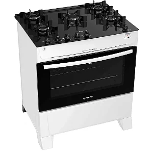 FOGAO 5B ATLAS MONACO TOP GLASS MESA VIDRO C/ ACEN 300000710 BRANCO
