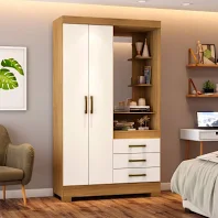 Roupeiro 02 Portas 03 Gavetas Nature/OFF White