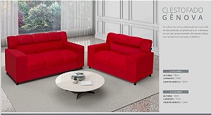 CONJ ESTOFADO GENOVA 2 E 3 LUGARES -MARROM