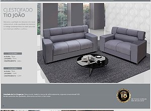 CONJ ESTOFADO TIO JOAO 2 E 3 LUGARES -GRAFITE