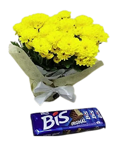 Margaridinhas com chocolate Bis