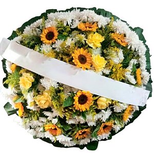 Coroa de flores redonda, Cemitério Vila Alpina,  Jardim Avelino.