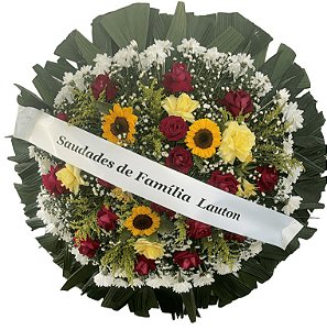 Coroa de flores redonda, Ossel Jardim Avelino,  Velório Praxis.