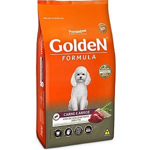 Ração Golden Fórmula Mini Bits Para Cães Adultos de Porte Pequeno Sabor Carne e Arroz 1kg