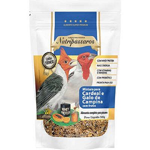 Nutripássaros Mistura Cardeal e Galo Linha Torneio 500g - Alimentação Especial para Aves