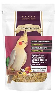 Nutripássaros Farinhada Calopsita e Agaporne 500g Alimento Complementar para Aves