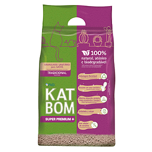 Katbom Tradicional 3kg Granulado Sanitário Natural para Gatos Biodegradável