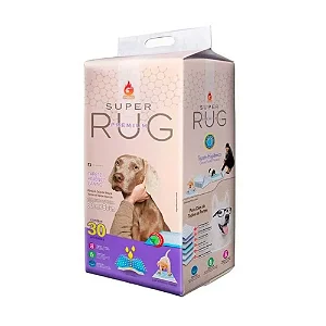 Tapete Higiênico Super Rug Premium 80x60cm com 30 Unidades para Cães