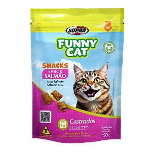 Petisco Funny Cat Sabor Salmão 50g para Gatos