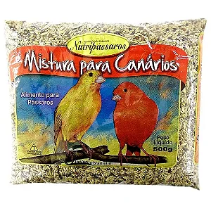 Mistura Nutripássaros para Canário Belga com Mel 500g Alimento para Aves