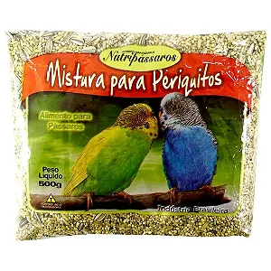 Mistura Nutripássaros para Periquito com Mel 500g Alimento para Aves