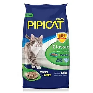 Pipicat Classic 12kg – Areia Higiênica para Gatos com Controle de Odores