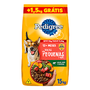 Pedigree Raças Pequenas Carne e Vegetais 15kg