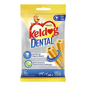 Keldog Higiene Bucal para Cães Minis e Pequenos 35g Petisco Dental